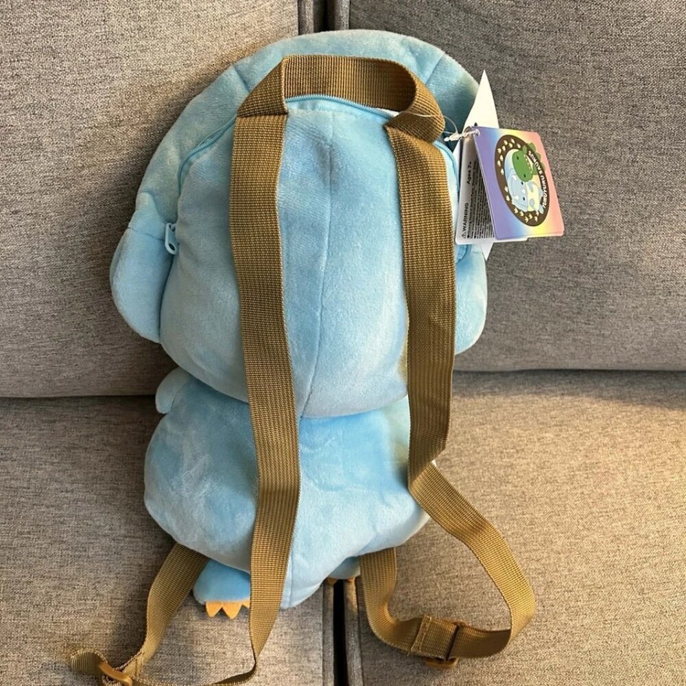 NWT Japan Yuru Yuru Saurus Blue Triceratops Plush Kids Backpack - Picture 4 of 5